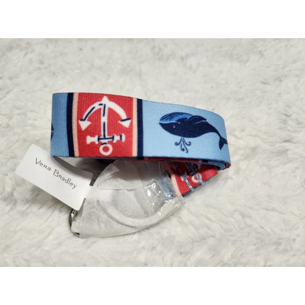 Vera Bradley Wide Lanyard Regatta Whale Blue Anchor Nautical NWT